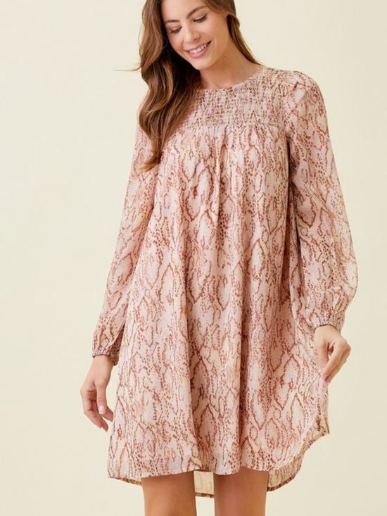 Mystree Dresses & Skirts - Smocked Yoke Top Chiffon Dress